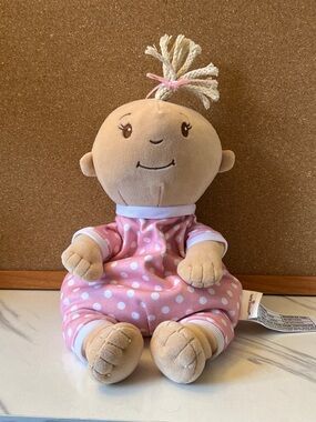 Warmies  Polka Dot Baby Doll - Pink Soft Cotton Stuffed Toy